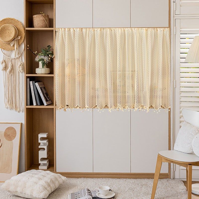 开放式柜门遮挡杂物帘子免打孔挂帘门帘短帘书柜鞋柜遮丑防尘纱帘,居家布艺,柜类遮挡帘,淘宝优惠券,粉丝福利购,淘宝优惠卷