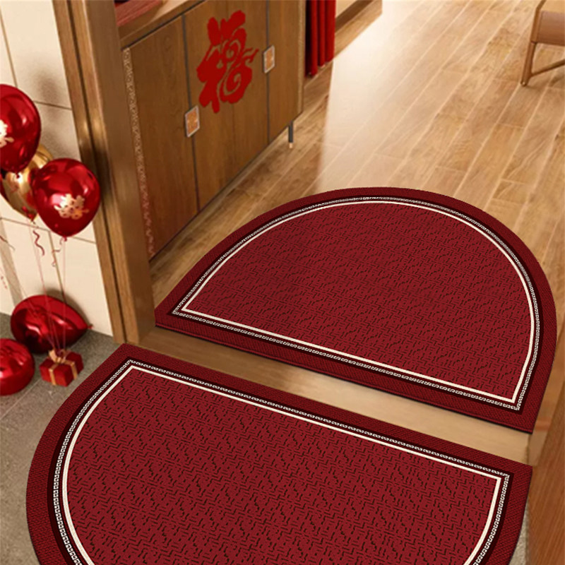 红色新年半圆入户门地垫进门门口脚垫乔迁之喜地毯喜庆耐脏可定制,居家布艺,入户地垫,淘宝优惠券,粉丝福利购,淘宝优惠卷
