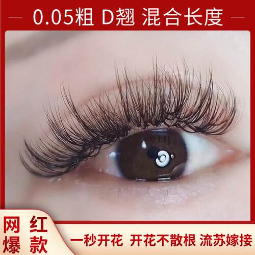 欧美风多取泰式爆款0.05D浓密一秒开花柔软自然嫁接假睫毛J B C
