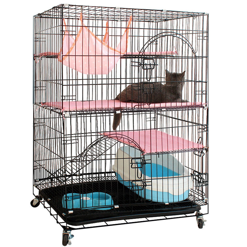 憨憨宠 猫笼 双层三层折叠猫笼子猫别墅猫咪用品宠物笼子图片
