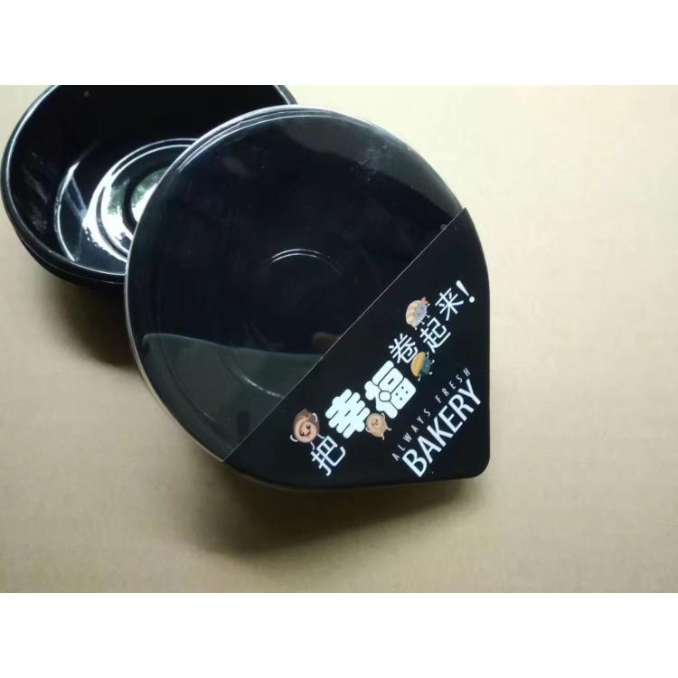 新瑞士卷款蛋糕盒福蛋糕卷盒黑幸底塑料盒NOD圆形蛋糕卷盒