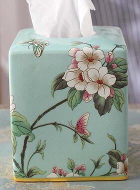 中中国风创意纸式抽几盒复古纸巾盒瓷家用客厅茶餐桌陶抽纸盒zjh0