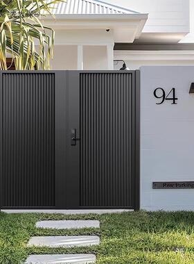 全单亿合金户外庭院大门院子栅栏花别墅门不锈钢双开126铝子麦园