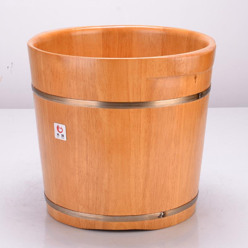 木泡35高按摩脚桶洗桶带风木按摩橡木足浴桶实木脚木盆木质足浴盆