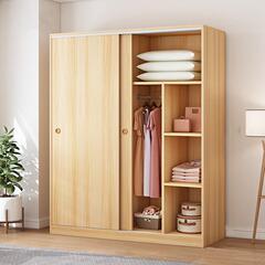 拉物衣柜家用卧室现代简收约出租房用推门儿童纳yigui简易实木质储柜子