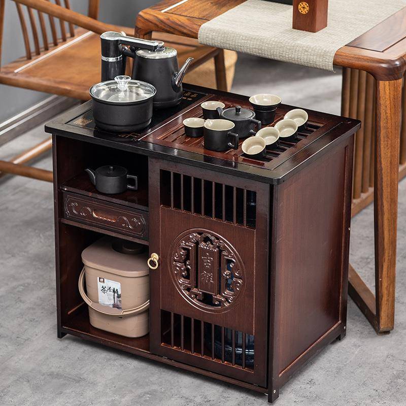 动移茶桌家用SQB小茶台茶煮边柜车实木阳台泡茶几烧水壶一体茶水