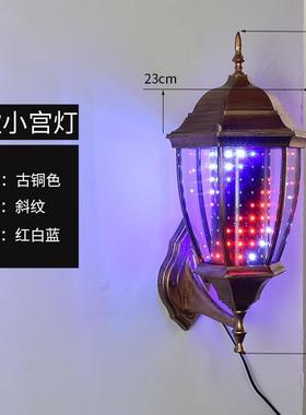 美发店旋灯墙21972转灯LED理发店户复外转古挂挂壁发廊灯箱门口垒德株