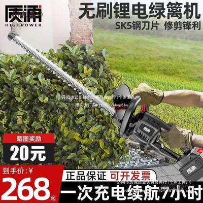 德太电国质造动绿机充电式多功能家用割草机锂电树茶粗CVH枝叶篱