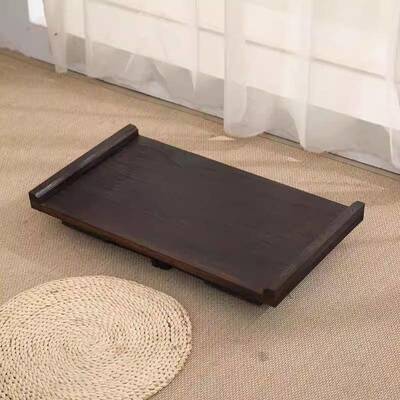 炭烧桐泡实木复古MRT做旧可折叠榻榻米国学书法学习桌飘桌窗矮桌