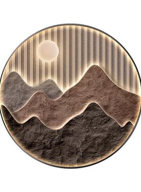 BJCD-231大气新中式玄走关装饰画茶室圆山水画壁画户门廊形过道灯