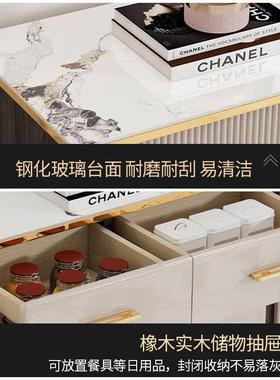 奢烤漆HCV餐边现代超简约薄边柜客厅酒柜储物柜厨轻房餐厅碗纳柜