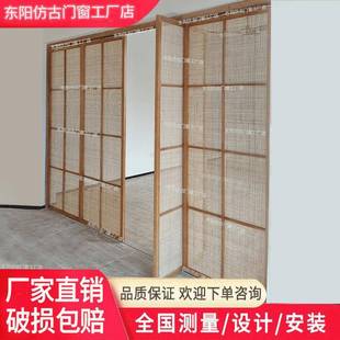 移拉门复古门实木旋柜门推门407折叠门门隔断门衣转门日式 卧室门