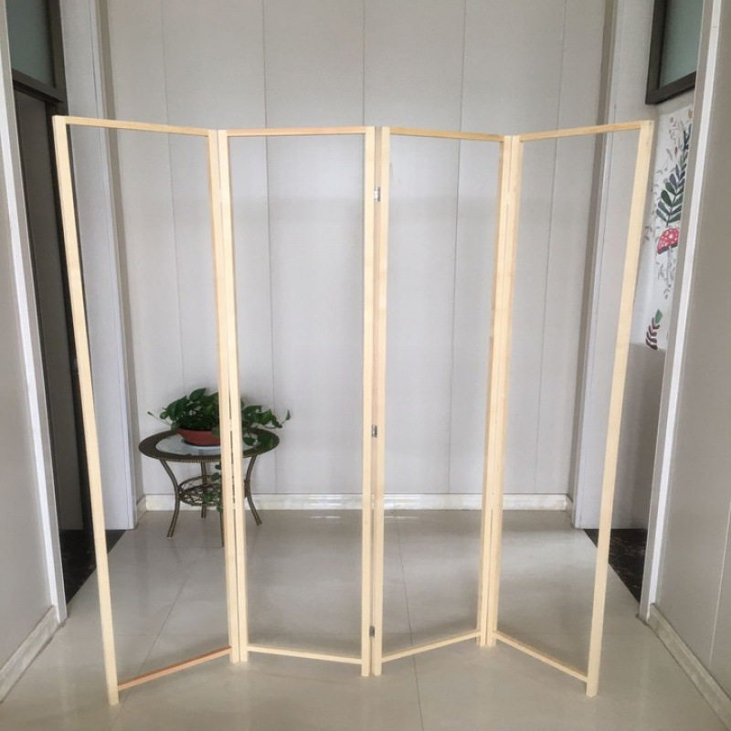 包邮简易实木框松木折叠架移动屏风组合木架单多扇连接框隔断玄关