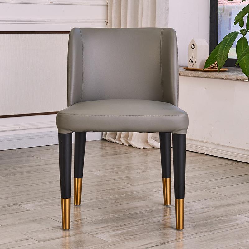 意式马鞍皮餐椅家用简约网椅子餐EHW样板间酒店餐厅桌椅凳红子靠