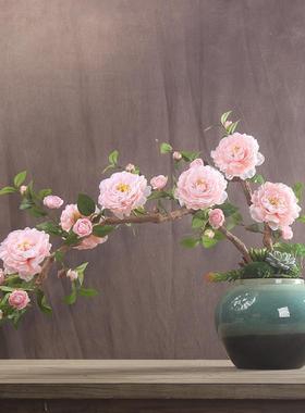 国风复古餐丹花艺术摆件客厅主牡卧PDD10236花一整桌套家居装饰