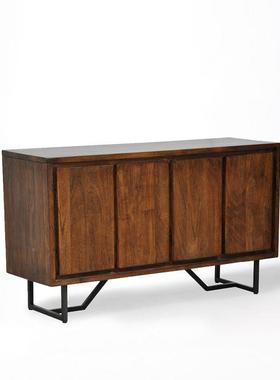 美柜式乡村复古实木斗柜柜48135多铁艺做旧橱功能餐边储物柜玄关