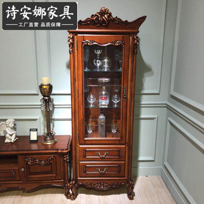 客厅墙13853欧式酒柜靠餐厅家用单门双门玻储物柜电视柜组合璃家