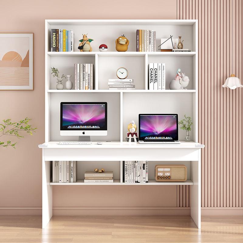 实木书书桌架一体带书柜电写字桌504学生家用脑桌台式简约习现代