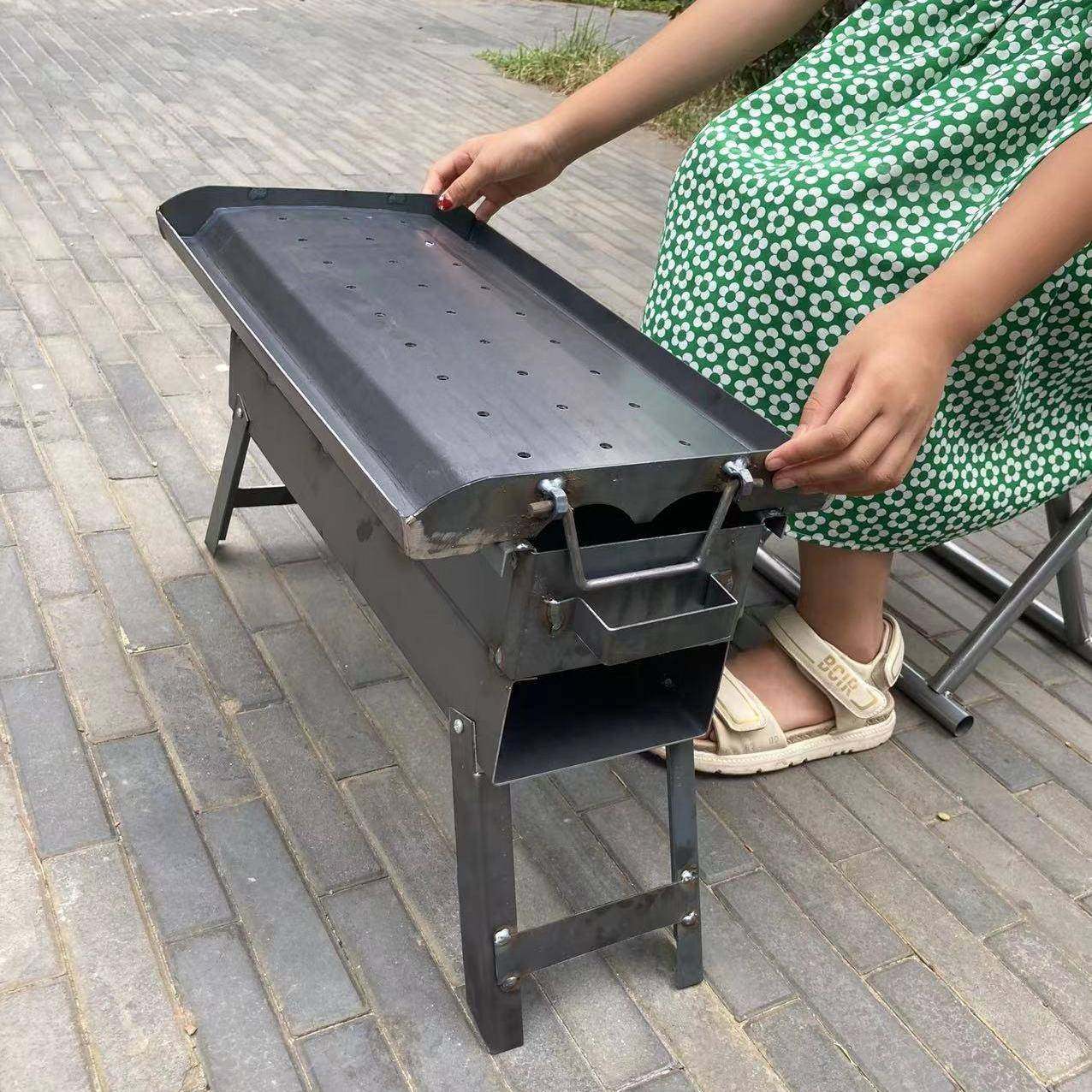 折烧烤炉家用烤肉架露营户外肉烤串炉加厚烤冷轧铁炉子Fhqrzgmu木