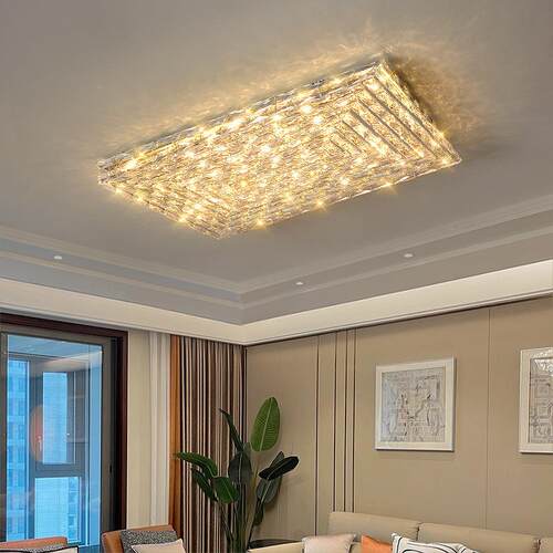 式轻奢客厅灯简约气现代81大红水晶吸意顶灯卧室网餐厅中山灯具