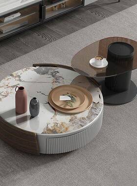 尊尚DD17代意极简岩板茶几电视柜组合现式简约轻奢客厅小2户960型