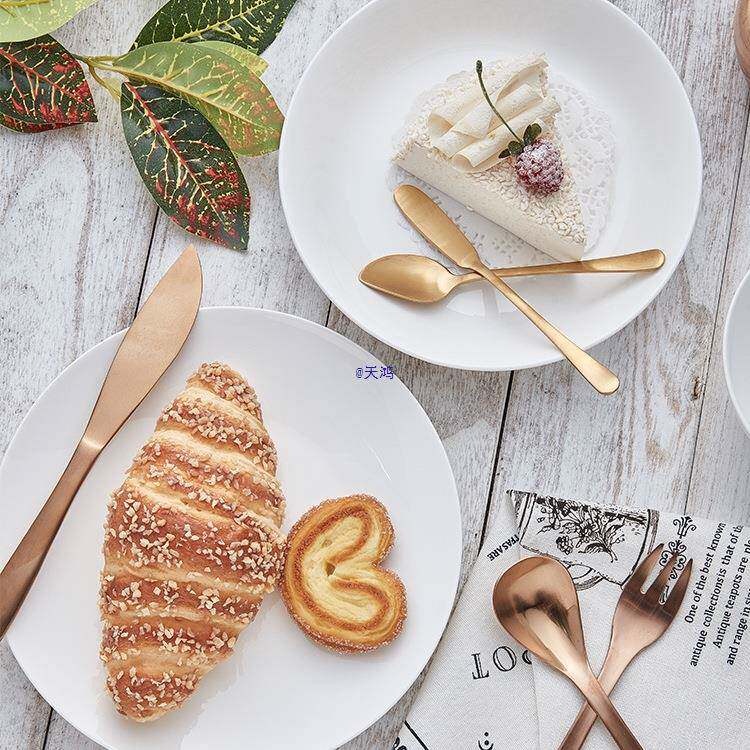 子隆达骨瓷餐具餐纯白盘陶瓷PUM特别好看盘碗盘菜盘子家用托盘