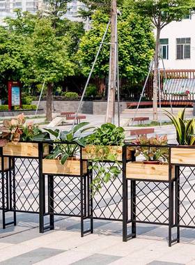 现代简约餐厅隔断花架室内装饰YP042201花网盆架露天花栏店格实木