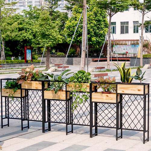 现代简约餐厅隔断花架室内装饰YP042201花网盆架露天花栏店格实木