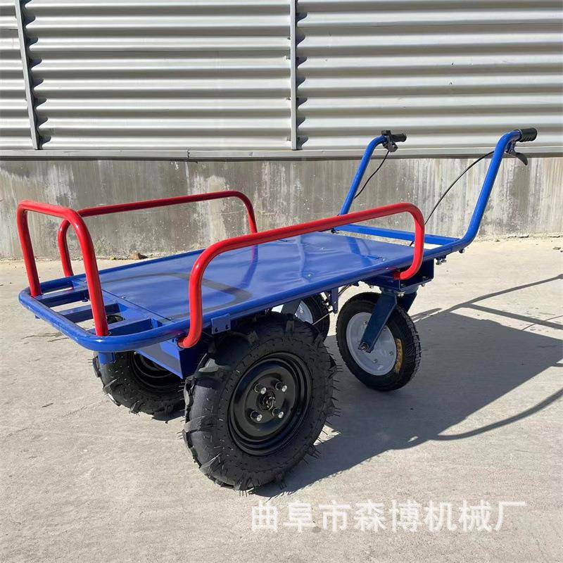 459物园厂房拉板货运输电动手推车四轮小型手推流平搬车家用爬坡