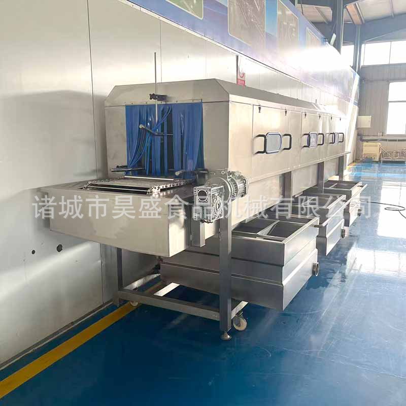 果干厂烘干盘清洗机连续式不锈钢托盘清洗机蒸汽加热小料车清洗线