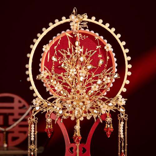喜结良缘结婚喜扇婚礼手工扇品古风秀禾SP-596喜新中成式出嫁婚新