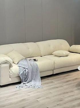 奶油布艺1L100422沙发客厅风户型简约现代轻超大座深家用直排小奢