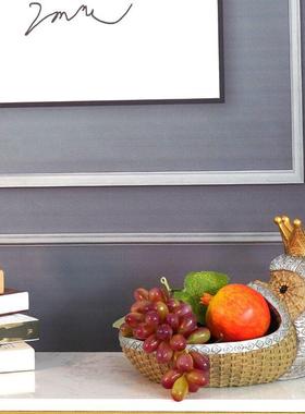 藤编动物钥匙收纳摆件玄关茶几桌摆面轻仿1036奢纳件遥控钥匙干果