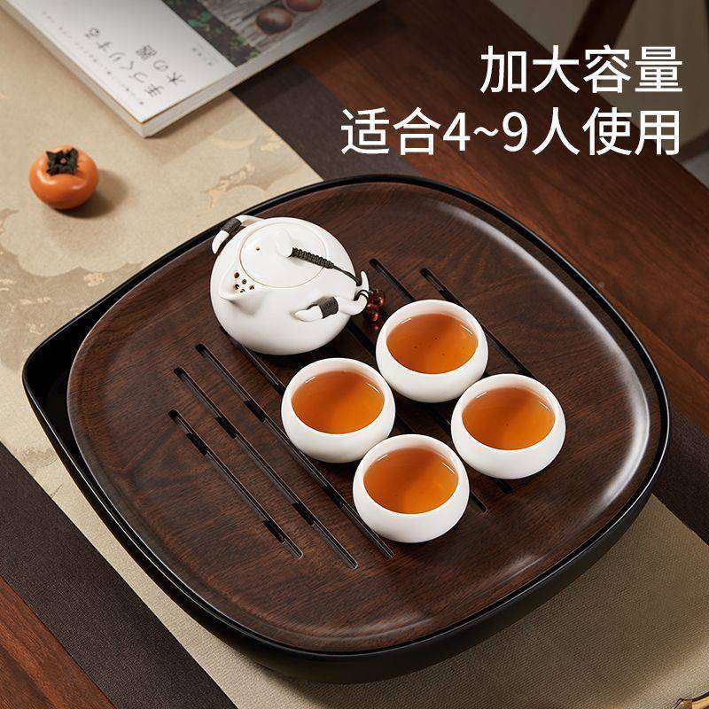 5Q9MdYkV黑檀木茶盘家用办公新款小露型茶台茶具室营沥水台干泡茶