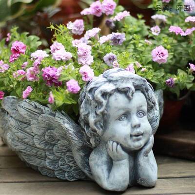 热天使59778040花盆复户外装饰园艺摆件大口径肉欧式古多做卖旧可