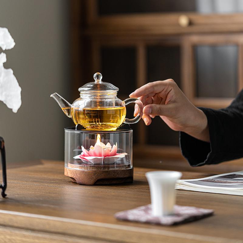 陶花茶底座中式温茶炉温小瓷火台炉蜡烛加热煮茶暖茶器烛温繁花温