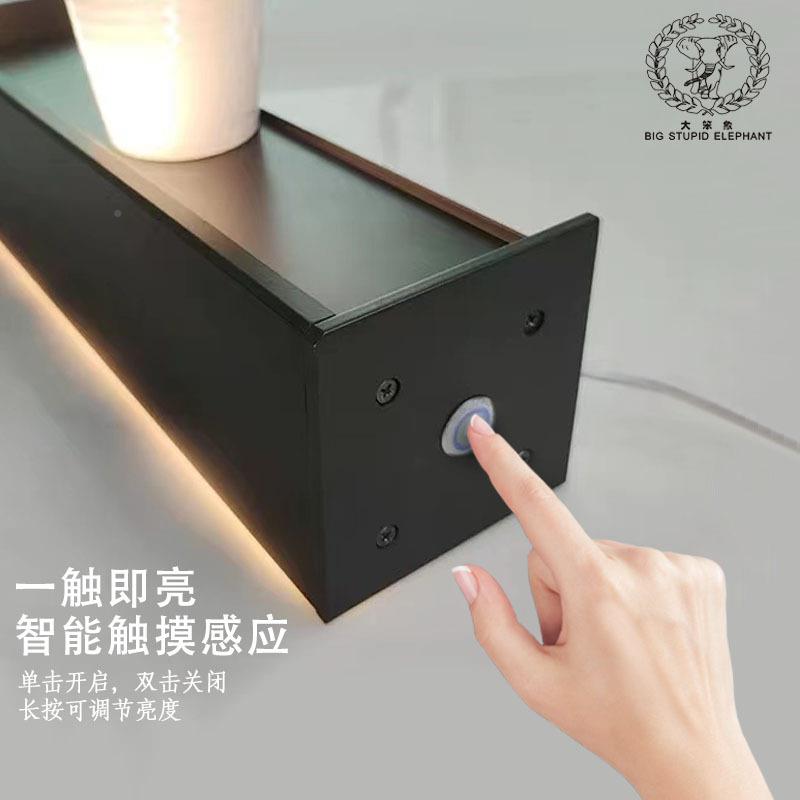 L字型铝合金上墙29100发光一置物架金属壁挂式展示层板装ED墙面饰