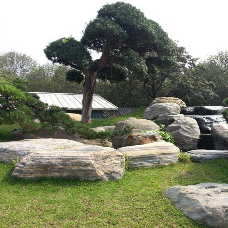 大型泰山观石假山水景造景太湖石假观山流天然景-石庭院鱼池假山