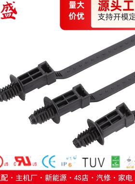 汽车5螺纹头64.*19mm扎带000条/包螺243旋杉树型固定卡红盛塑料