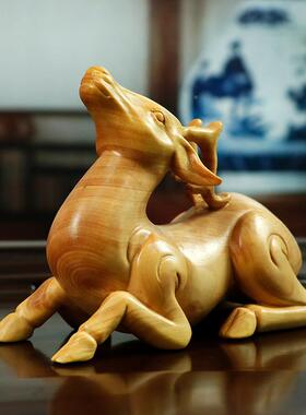 黄新杨JRP木手把件客酒柜装饰家居饰品电视柜房梅花鹿动雕物厅摆