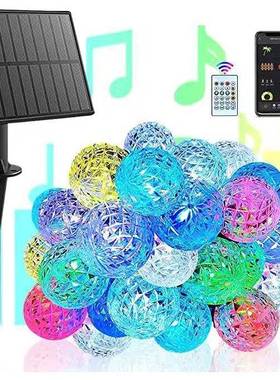 太阳能泡泡灯皮线景Dj照观40783树饰围墙篱笆RGB音乐律动室装内外