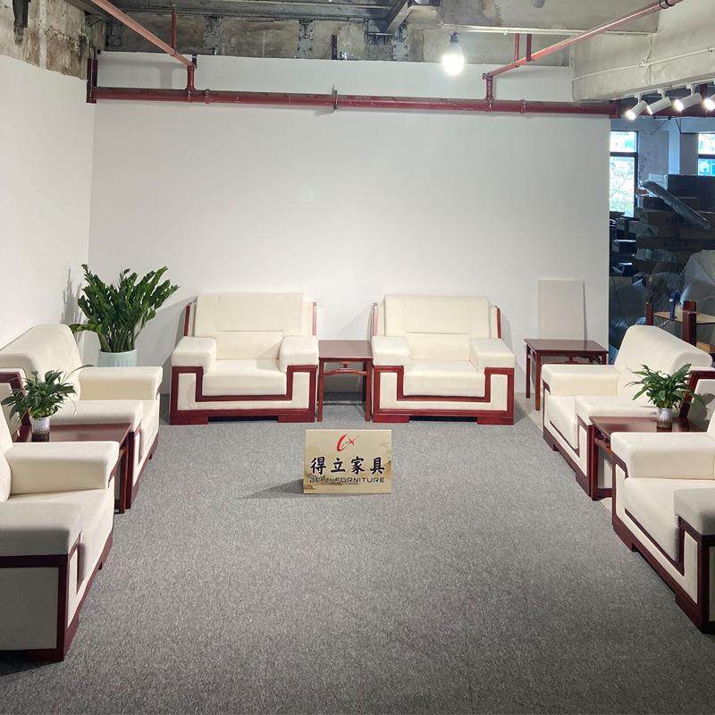 企业贵宾接待商务会客单人位办沙发中式室简约布艺公DL-886-5发沙