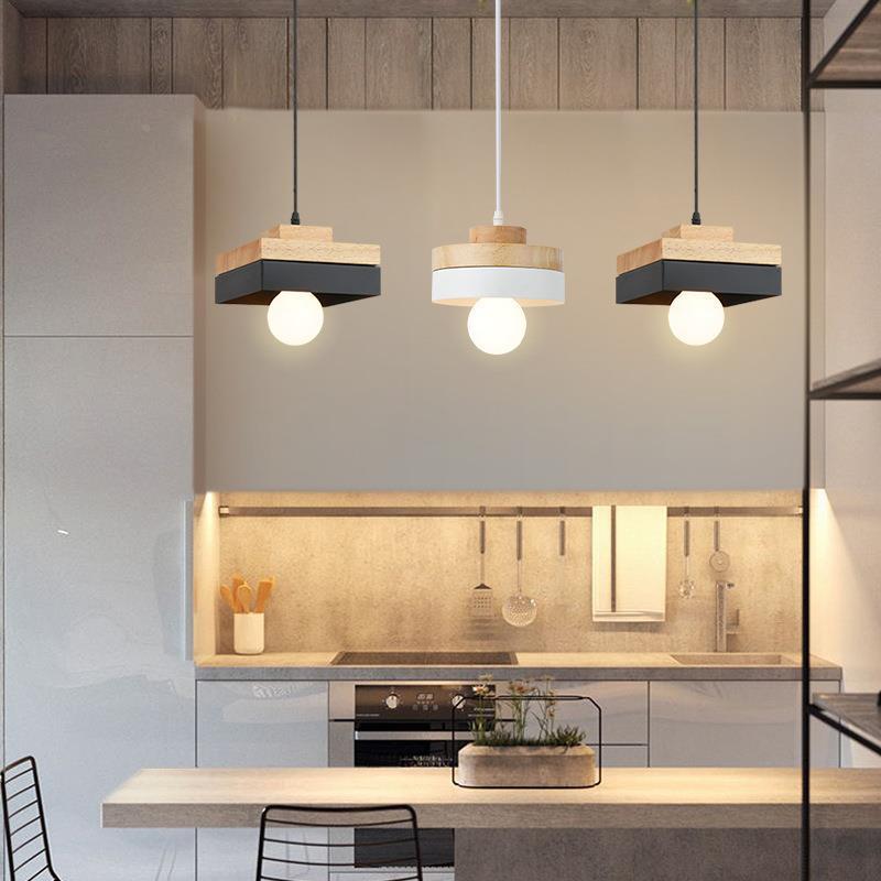 餐厅吊灯侘寂风奶678苶店清吧吧卧室床头过北道台欧方形圆形实木