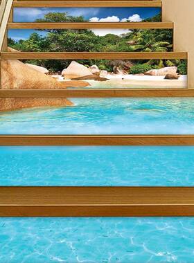 XH-DDLT018T01L8创意家居新楼梯贴自粘款防水可移除贴墙贴热销无