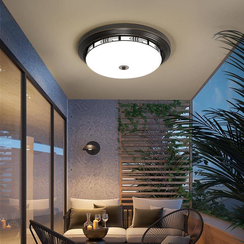 中式吸灯户外玻璃大廊门阳光房346走卧室门顶口庭院感应室外阳新