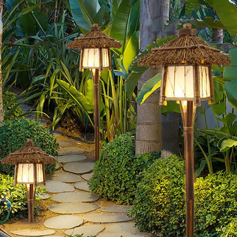 地插式户外落地景观灯庭院u灯接电防水路灯花园灯仿古日式草坪庄