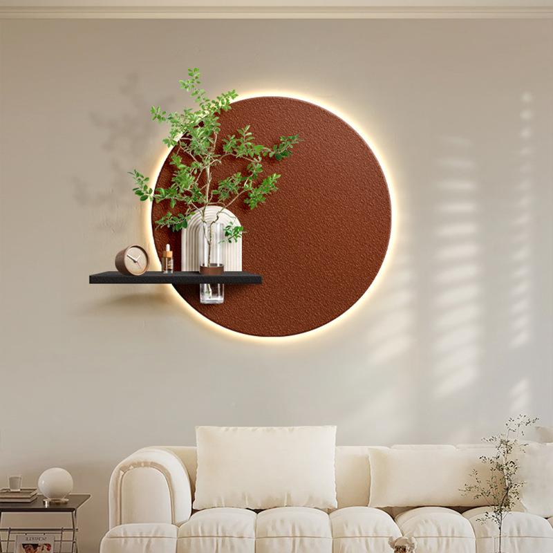 油风奶厅装饰画2024新款客厅可水培养花绿植壁灯画ed发l光餐绿意