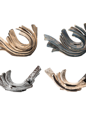 新中式复古侘寂风海浪花雕塑民宿酒店走廊玄关陶瓷艺术装饰品摆件