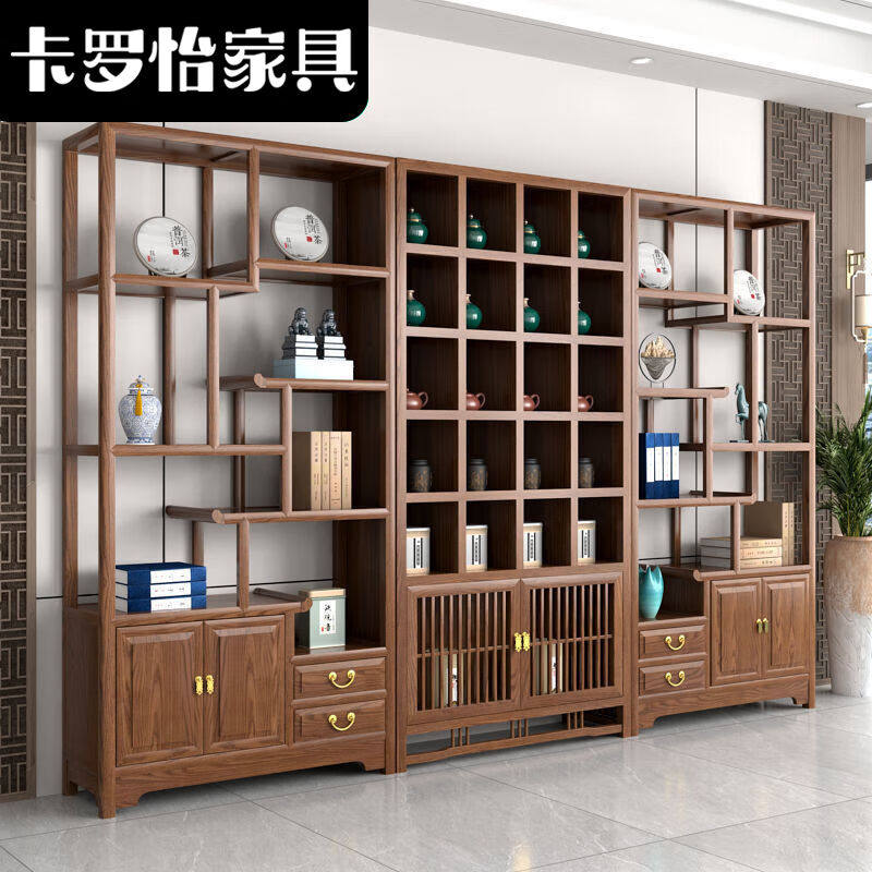 卡罗怡2023新款实木博古架陈列架古董多宝阁茶叶展示柜客厅隔间书,住宅家具,多宝格/博古架,淘宝优惠券,粉丝福利购,淘宝优惠卷
