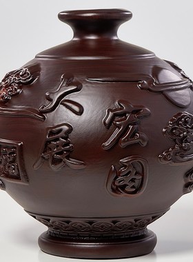 黑檀木雕花瓶摆件实木中式办公室酒店大堂玄关别墅电视柜开业装饰